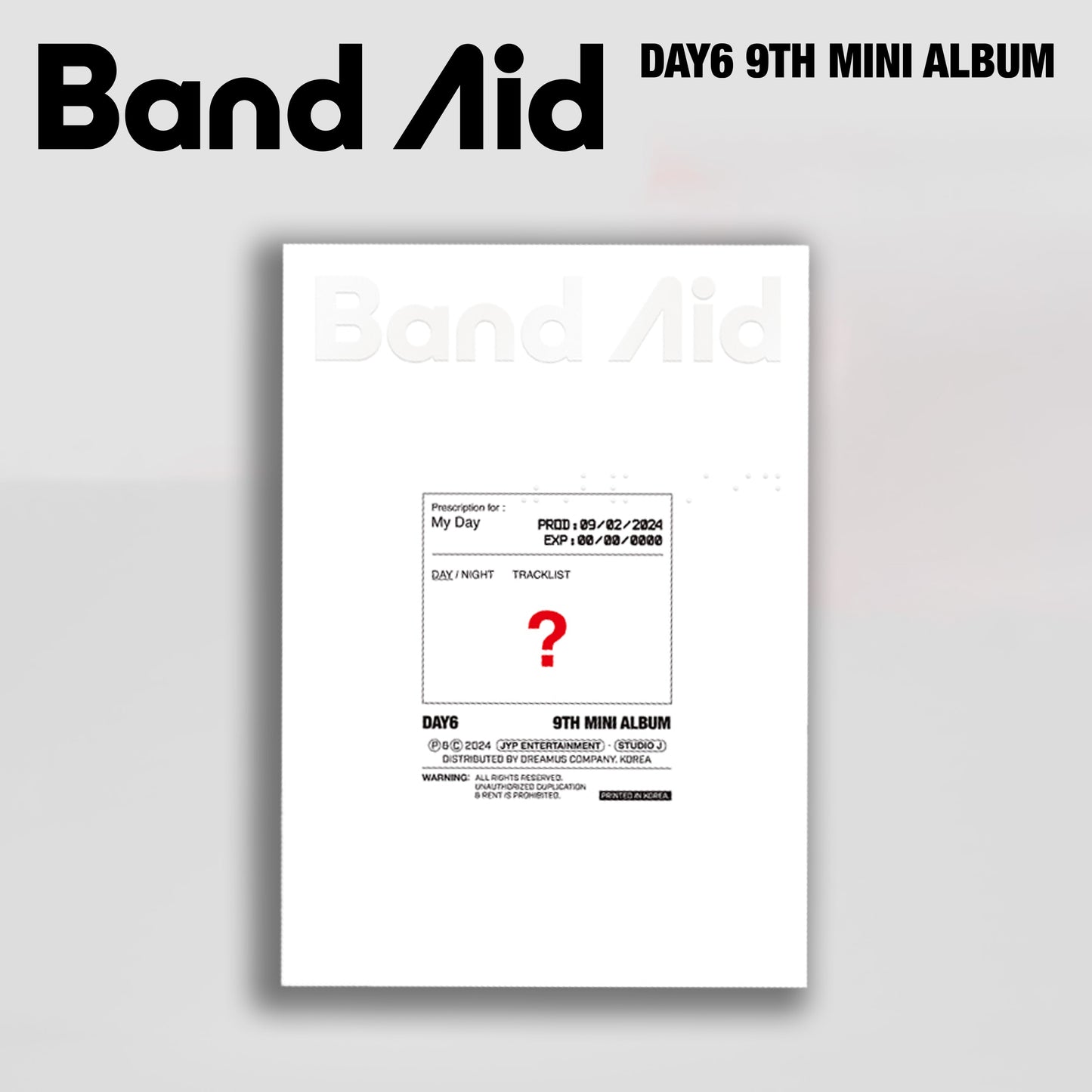 DAY6 9TH MINI ALBUM 'BAND AID' BAND AID VERSION COVER