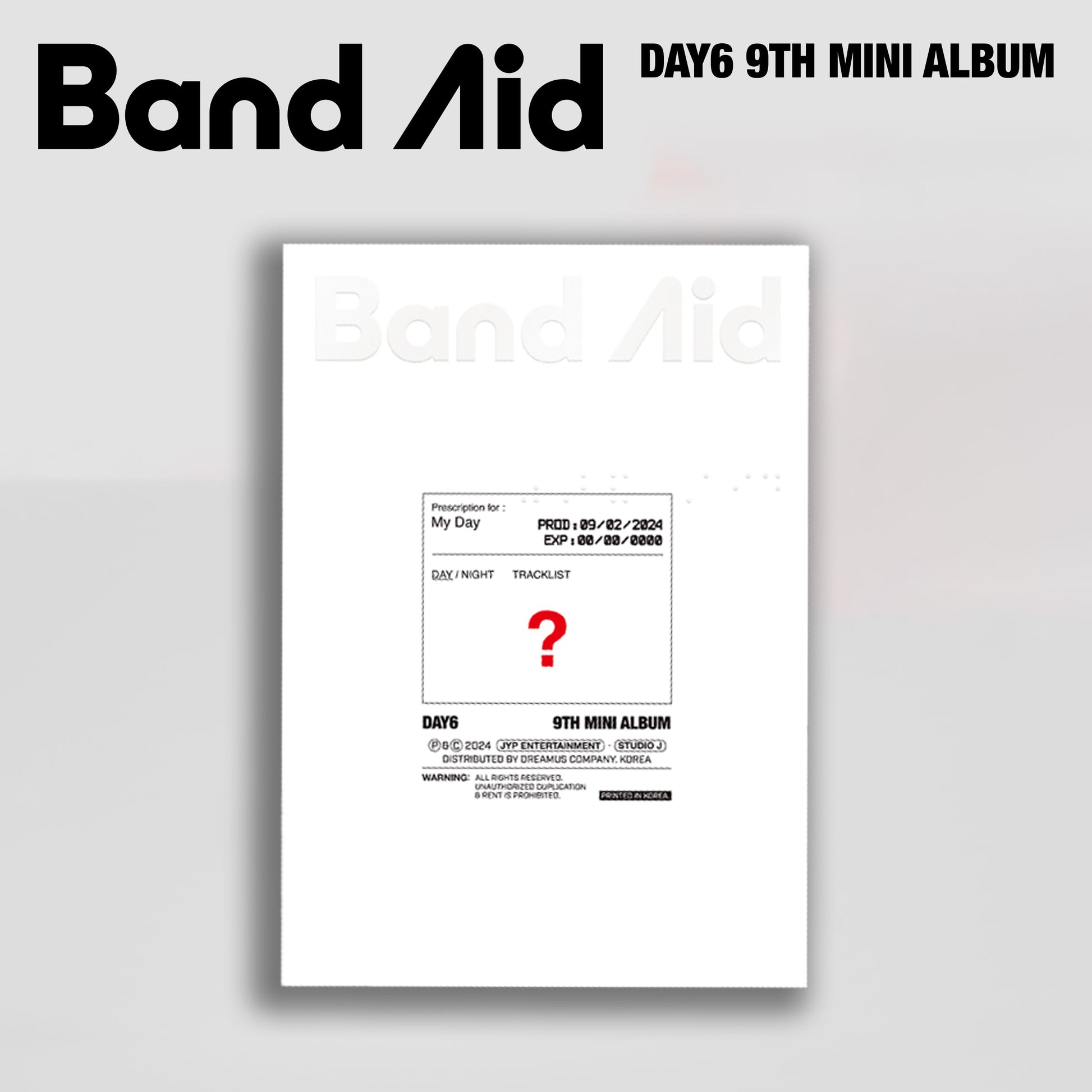 DAY6 9TH MINI ALBUM 'BAND AID' BAND AID VERSION COVER