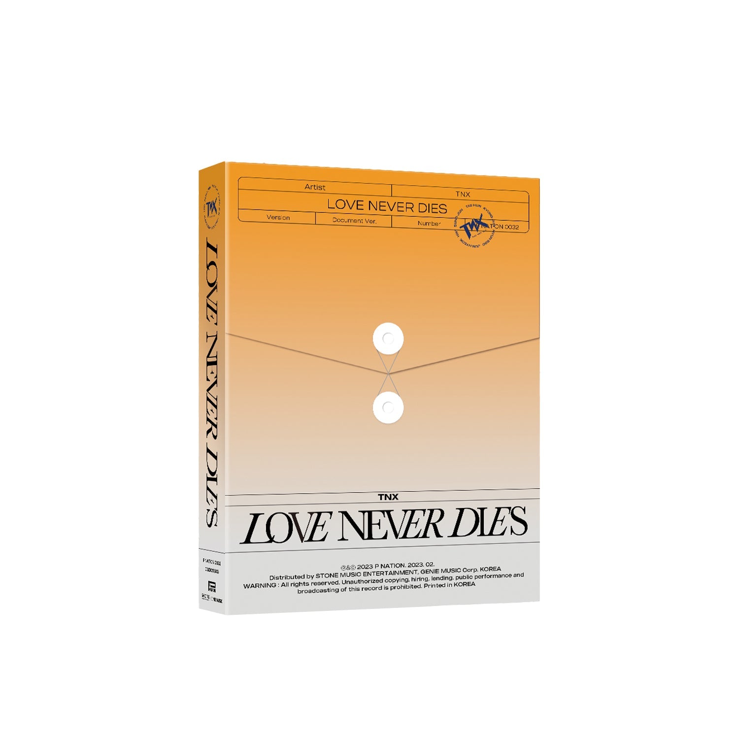 TNX 2ND MINI ALBUM 'LOVE NEVER DIES' DOCUMENT VERSION COVER