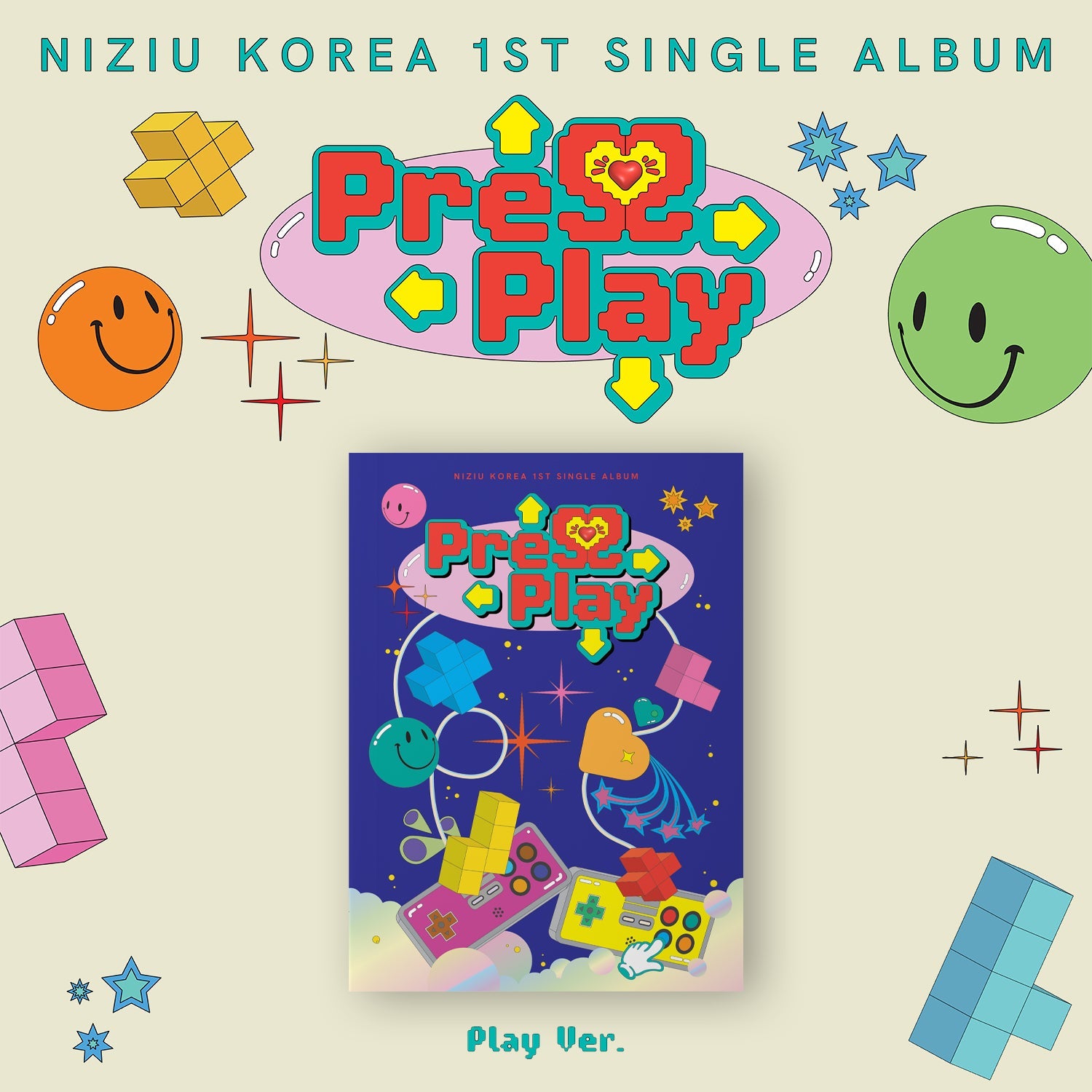 NIZIU 1ST SINGLE ALBUM 'PRESS PLAY' PLAY VERSION COVER