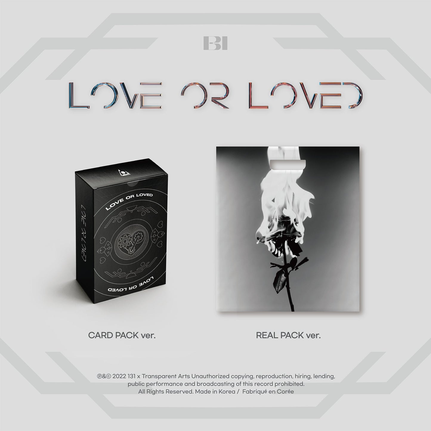 B.I ALBUM 'LOVE OR LOVED PART.1' SET COVER