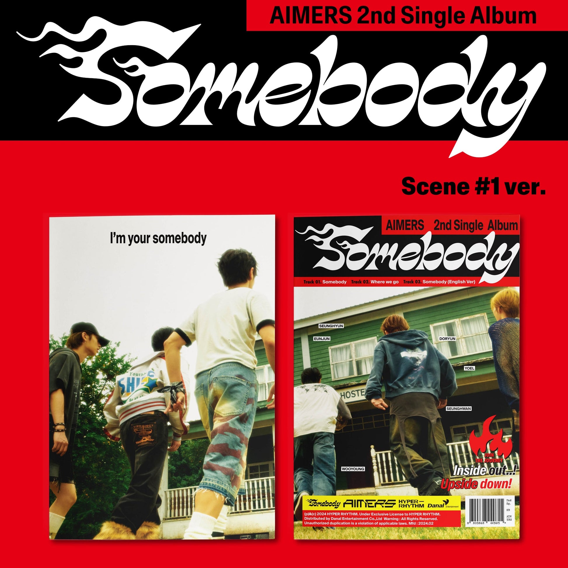 AIMERS 2ND SINGLE ALBUM 'SOMEBODY' SCENE #1 VERSION COVER